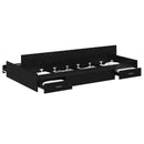 Seng med opbevaring Sort eg 120 x 200 cm Konstrueret træ