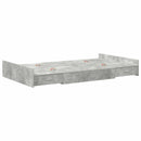 Seng med opbevaring Beton Grå 120 x 200 cm Konstrueret træ