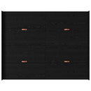 Seng med opbevaring Sort eg 140 x 190 cm Konstrueret træ