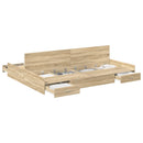 Seng med opbevaring Sonoma eg 140 x 190 cm Konstrueret træ
