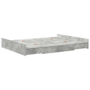 Seng med opbevaring Beton Grå 140 x 190 cm Konstrueret træ