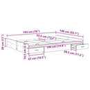 Seng med opbevaring Gammelt træ 140 x 190 cm Konstrueret træ