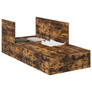 Seng med opbevaring Røget eg 80 x 200 cm Konstrueret træ