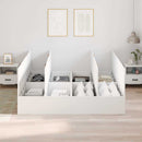 Seng med opbevaring Hvid 200 x 200 cm Konstrueret træ