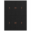 Seng med opbevaring Sort eg 140 x 200 cm Konstrueret træ