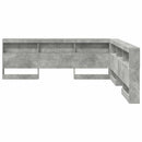 Opbevaringshovedgavl med hylde Beton Grå 200 cm Konstrueret træ