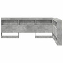 Opbevaringshovedgavl med hylde Beton Grå 120 cm Konstrueret træ