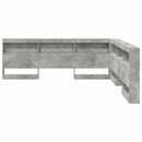 Opbevaringshovedgavl med hylde Beton Grå 180 cm Konstrueret træ