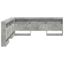 Opbevaringshovedgavl med hylde Beton Grå 180 cm Konstrueret træ
