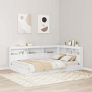Opbevaringshovedgavl med hylde Hvid 207,5 x 137,5 x 76,5 cm