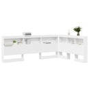 Opbevaringshovedgavl med hylde Hvid 207,5 x 137,5 x 76,5 cm