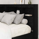 Opbevaringshovedgavl med hylde Sort eg 207,5 x 137,5 x 76,5 cm
