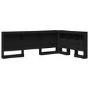 Opbevaringshovedgavl med hylde Sort eg 207,5 x 137,5 x 76,5 cm