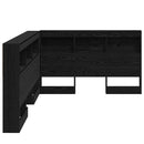 Opbevaringshovedgavl med hylde Sort eg 207,5 x 137,5 x 76,5 cm