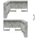 Opbevaringshovedgavl Beton Grå 207,5 x 137,5 x 76,5 cm