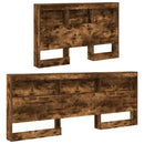 Opbevaringshovedgavl med hylde Røget eg 207,5 x 137,5 x 76,5 cm