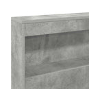 Opbevaringshovedgavl med hylde Beton Grå 135 cm Konstrueret træ