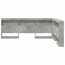 Opbevaringshovedgavl med hylde Beton Grå 135 cm Konstrueret træ