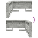 Opbevaringshovedgavl med hylde Beton Grå 135 cm Konstrueret træ