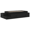Seng med opbevaring Sort eg 234 x 103 x 53.5 cm Konstrueret træ