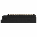 Seng med opbevaring Sort eg 234 x 103 x 53.5 cm Konstrueret træ
