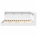 Bogreol Seng med hylde Hvid 160 x 200 cm Konstrueret træ
