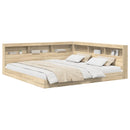 Bogreol Seng med hylde Sonoma-eg 180 x 200 cm Konstrueret træ