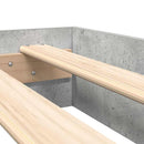 Bogreol Seng Beton Grå 75 x 190 cm Konstrueret træ