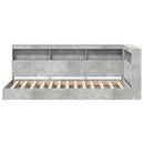 Bogreol Seng Beton Grå 75 x 190 cm Konstrueret træ