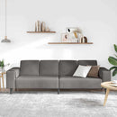 Sofa Lysegrå 250 x 77 x 76 cm Velourstof
