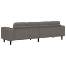 Sofa Lysegrå 250 x 77 x 76 cm Velourstof