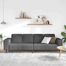 Sofa Mørkegrå 250 x 77 x 76 cm Velourstof