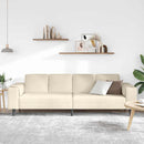 Sofa Creme 250 x 77 x 76 cm Velourstof