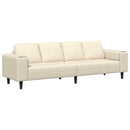 Sofa Creme 250 x 77 x 76 cm Velourstof