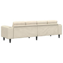 Sofa Creme 250 x 77 x 76 cm Velourstof