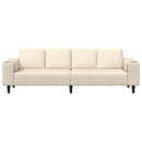 Sofa Creme 250 x 77 x 76 cm Velourstof