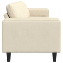 Sofa Creme 250 x 77 x 76 cm Velourstof