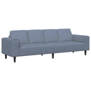 Sofa Blå 250 x 77 x 76 cm Velourstof