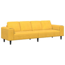 Sofa Lys Gul 250 x 77 x 76 cm Velourstof