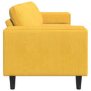 Sofa Lys Gul 250 x 77 x 76 cm Velourstof