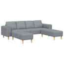 Stue Sofa 3 pcs Lysegrå Polyester