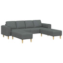 Stue Sofa 3 pcs Mørkegrå Polyester