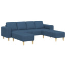 Stue Sofa 3 pcs Blå Polyester