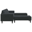 Stue Sofa 3 pcs Sort 250 x 188 x 76 cm
