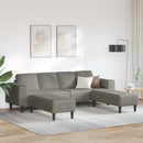Sofa Lysegrå 250 x 188 x 76 cm Velourstof