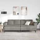 Sofa Lysegrå 250 x 188 x 76 cm Velourstof