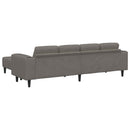 Sofa Lysegrå 250 x 188 x 76 cm Velourstof