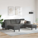 Sofa Mørkegrå 250 x 188 x 76 cm Velourstof