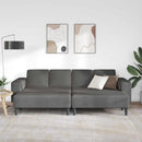 Sofa Mørkegrå 250 x 188 x 76 cm Velourstof