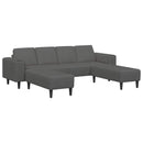 Sofa Mørkegrå 250 x 188 x 76 cm Velourstof